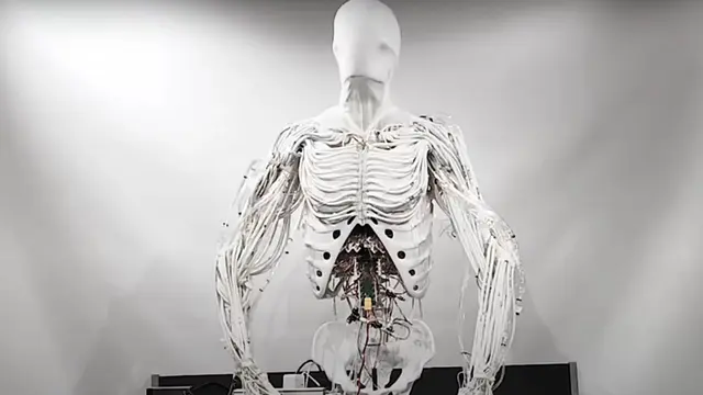 Ghostly White Humanoid Robot with Water-Powered Muscles Unveiled